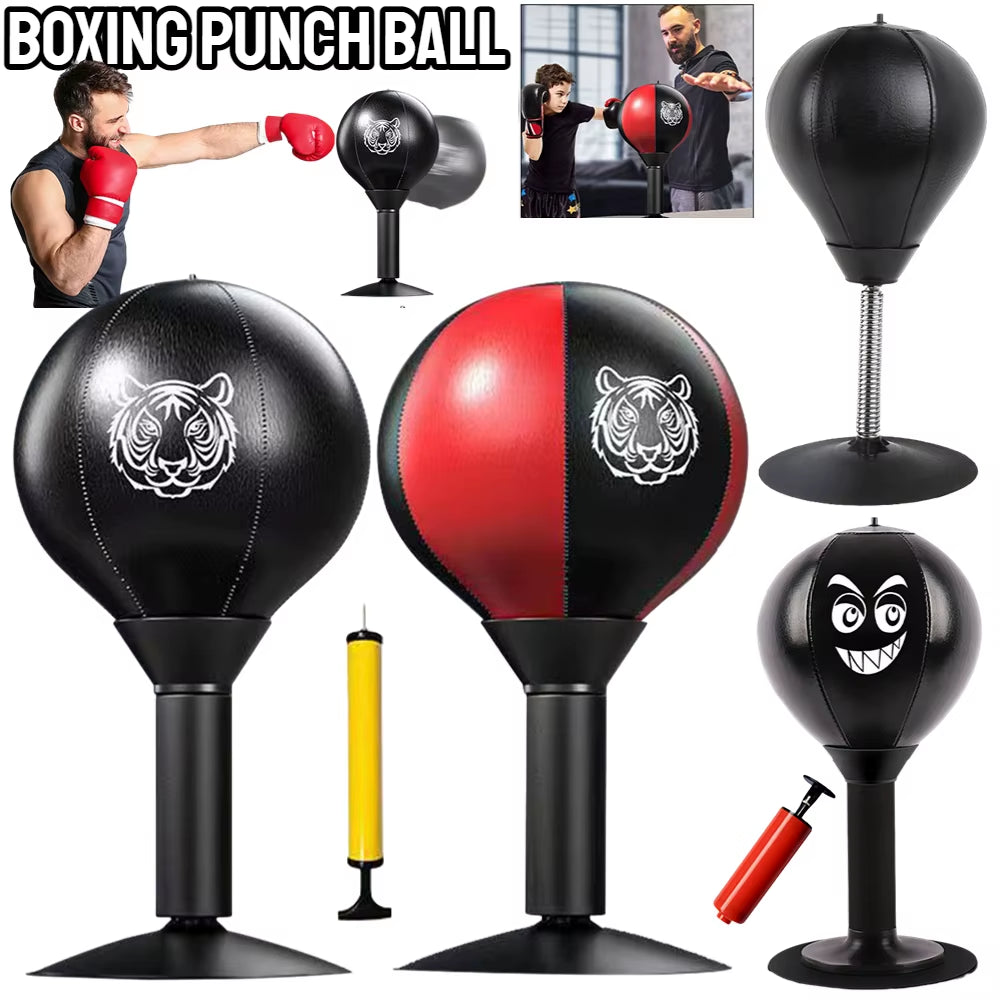 Desktop Punching Bag Table Boxing Punch Ball with Strong Suction Cup Kids Adults Stress Relief Toys for Thai Sports Equipment